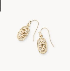 Kendra Scott Lee Gold Filigree Drop Earrings NWT